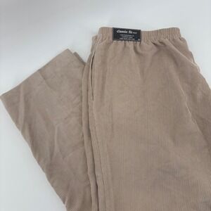 Alfred‎ Dunner Classic Fit Corduroy Pants Size 18W Almond Comfort Waist